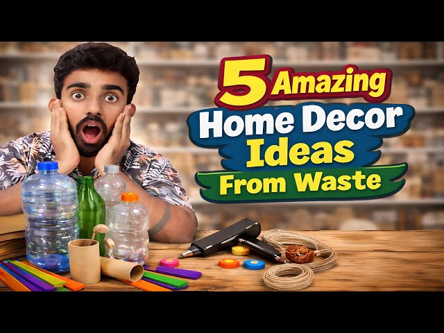 5 Amazing Home Decor Ideas From Waste Materials ♻️ | DIY Crafts You Must Try! #diy