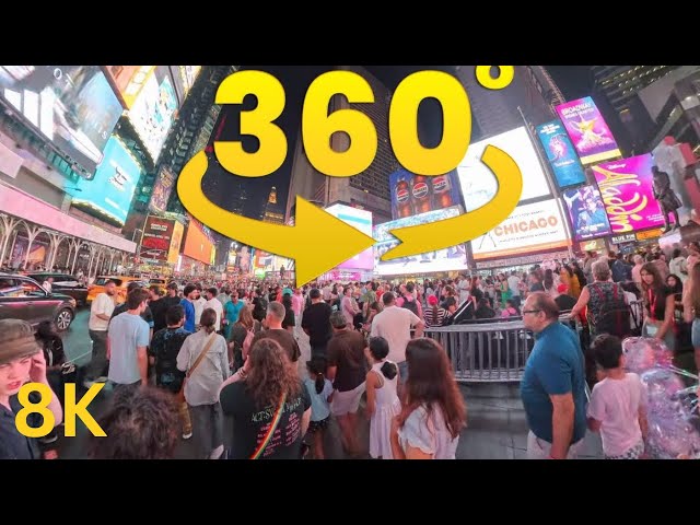 360° VR NYC Night Walk - Times Square 8k