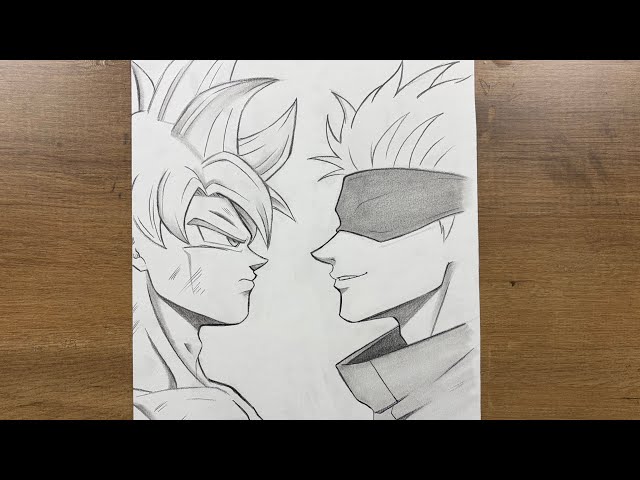 How to Draw Gojo vs Goku Ultra Instinct | Anime Drawing Tutorial