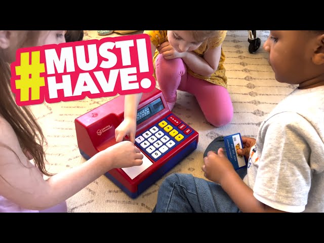 Learning Resources Pretend & Play Calculator Cash Register – 73-Piece Toy Set for Kids Ages 3+