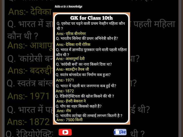 important general knowledge for class 10th #india #shorts #viral #trending #gk #ytshorts #youtube
