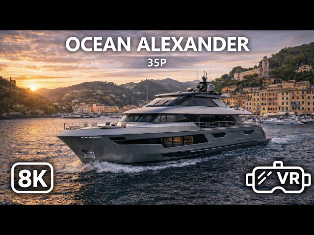 This Is What a $24 Million Yacht Feels Like | Ocean Alexander 35P — 8K VR 180