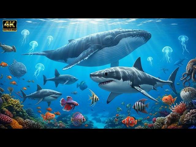 Ocean Wildlife 4K🌊|Nature Animals Under The Ocean|Ocean Relaxing Music & Sea Serenity#music#animals