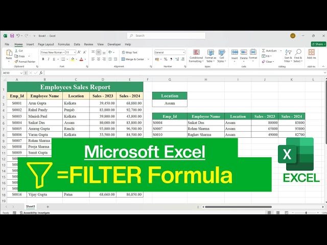 How to use Filter Function in Microsoft Excel | Filter Formula in Excel