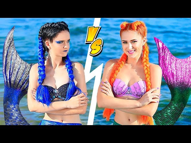 Makeup Contest - 10 DIY Good Mermaid Makeup vs Bad Mermaid Makeup!
