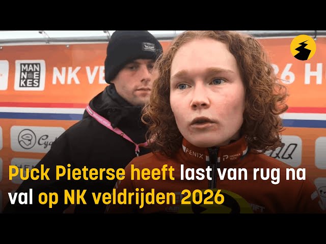 Puck Pieterse heeft last van rug na val op NK veldrijden 2026 in Huijbergen