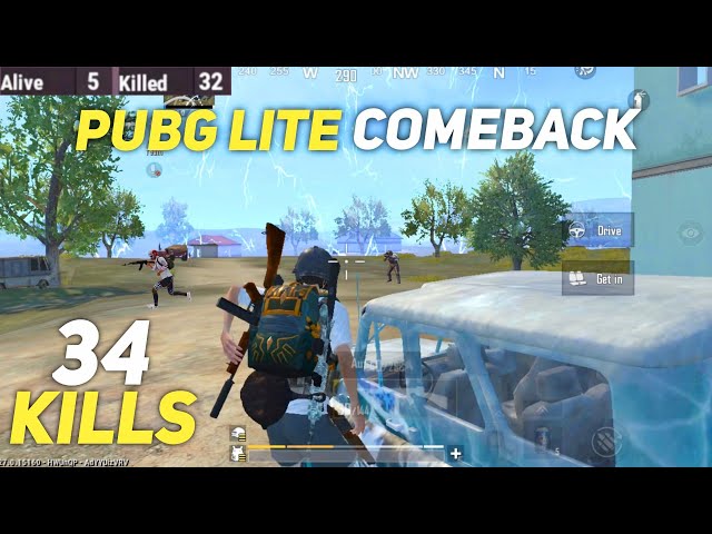 PUBG LITE COMEBACK 🔥 34 KILLS 😱 SOLO VS SQUAD 1V4 CLUTCH GAMEPLAY | PUBG LITE