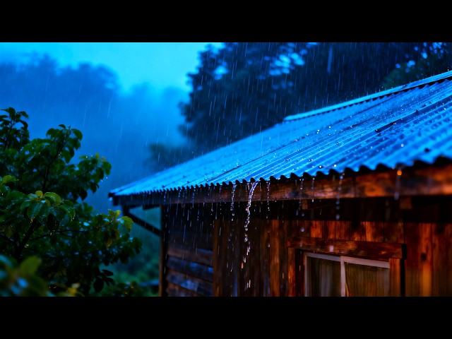 Rain Sounds for Sleeping | ASMR Violent Rain On Tin Roof for Overthinking Relief & Deep Sleep 🌧️