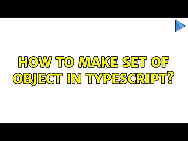 How to make set of object in typescript?