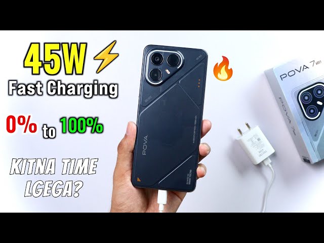 Tecno Pova 7 Charging Test | full Battery charged test 0% to 100% || tecno pova 7 full Review