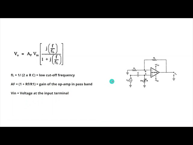 High Pass Filter using Op Amp