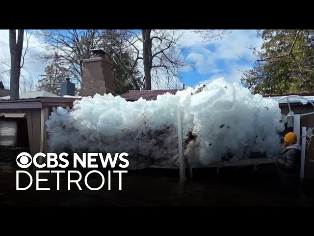 Large chunks of ice crashing into northern Michigan homes