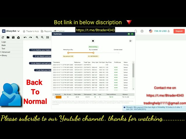 Digitmatch bot | Binary | Deriv | Live trading 2023.10.19