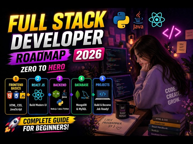 Full Stack Developer Roadmap 2026 | Complete Guide for Beginners Zero to Hero🔥