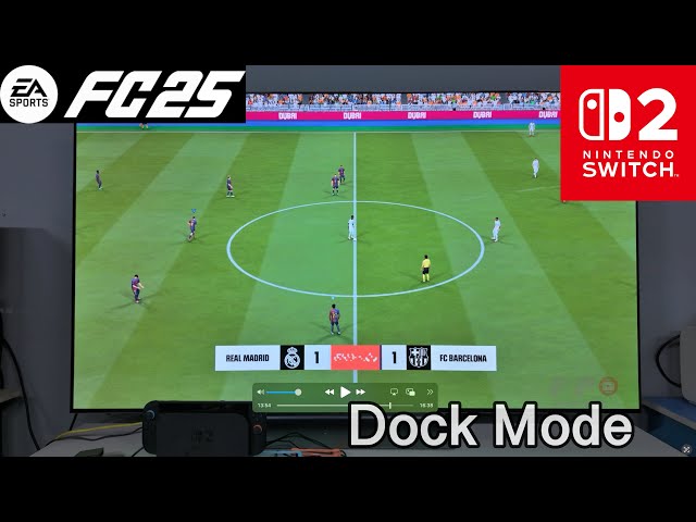 EA FC 25 Nintendo Switch 2 dock mode gameplay | 4K TV