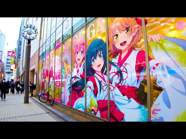 Akihabara in Tokyo 🐶🍻 Deep Anime Town ♪ 💖 4K ASMR non-stop 1 hour 01 minutes