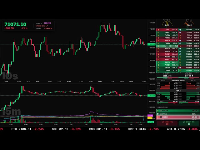 BITCOIN LIVE: Global Orderflow, CVD & Liquidation Tracker | Real-Time Market Data