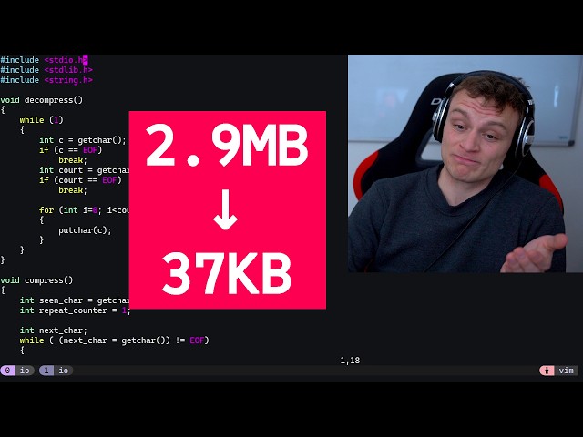 Run-Length Encoding in C from Scratch - Building a File Compressor