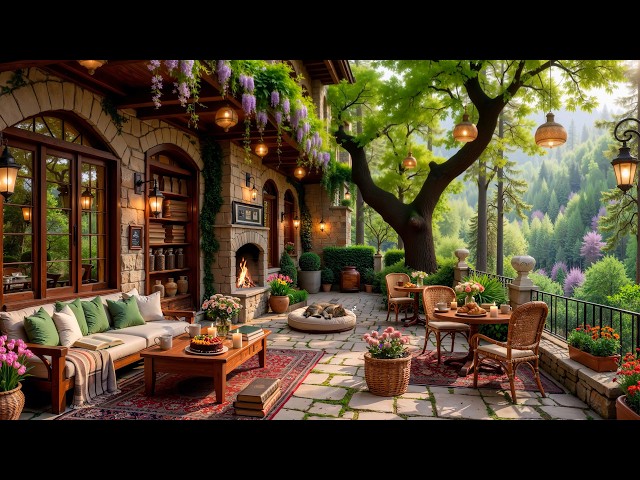 Calm April Spring Morning at Cozy Coffee Shop Ambience 🌸 Smooth Jazz Instrumental Music for Relaxing