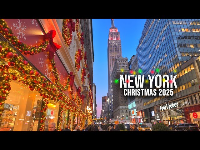 NYC Christmas Walk 2025 ✨ Macys Holiday Decoration, Bryant Park Christmas Market NYC 4K Holiday Walk