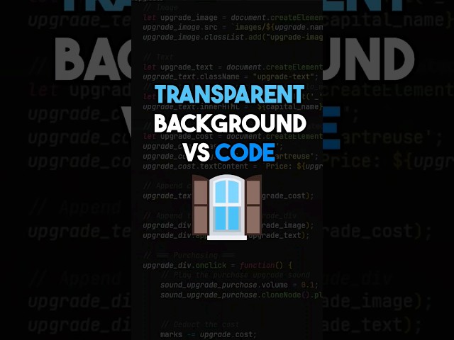 🧊 Transparent background for VS Code #shorts #coding #vscode #programming #extensions #code #tips