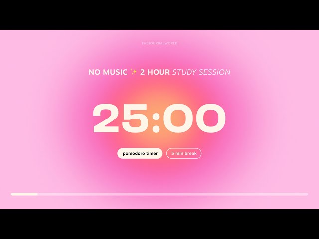 Aesthetic Pomodoro Timer 4x25min | Study & Work motivation | Stay focused and Productive | Pink Aura
