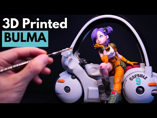 I Painted this Bulma from Dragon Ball that I 3D Printed