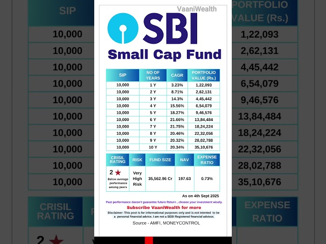 SBI Small Cap Funds to invest in 2025 | Highest CAGR in 10Y,5Y, 3Y &1Y #mutualfunds #investment #sip