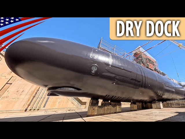 Inside the Dry Dock: Massive Nuclear Submarine Launch | U.S. Navy Virginia-Class