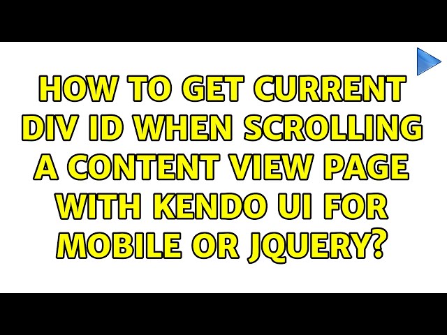 How to get current div id when scrolling a content view page with Kendo UI for mobile or JQuery?