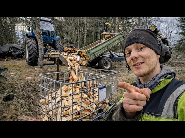 Building a screener and testing my box wedge firewood splitter in Finland