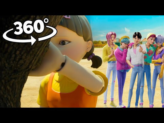 360° K-Pop Demon Hunters in Squid Game | Saja Boys in Red Light Green Light Challenge | VR 8K