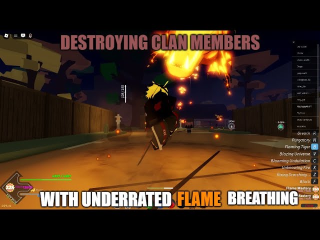 DESTROYING CLANS WITH UNDERRATED FLAME BREATHING! (project slayers pvp)