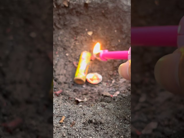 Experiment Lighting Flower Tar Firecrackers on the Ground #experiment #fireworks #petasan #shorts