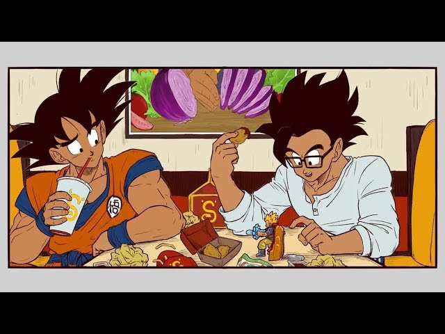 Gohan's Too Old for a Kid's Meal? | DBZ Comic Dub