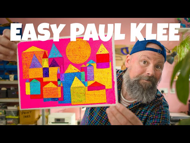 The easiest Paul Klee art lesson!  Stunning Results with wax resist and simple shapes
