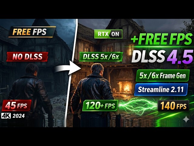 How to Install DLSS Enabler 4.5 + Streamline 2.11 Support 5x & 6x Multi Frame Generation RE9 Requiem