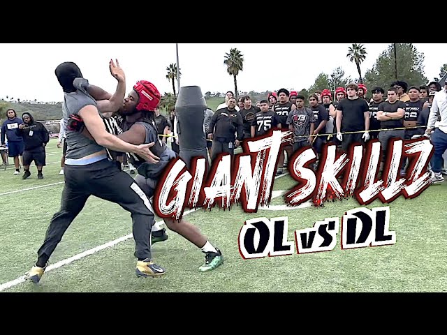 😲😲 15+ Minutes of the Nation's BEST going BEAST MODE | Giant Skillz O-Line vs D-Line | One vs One