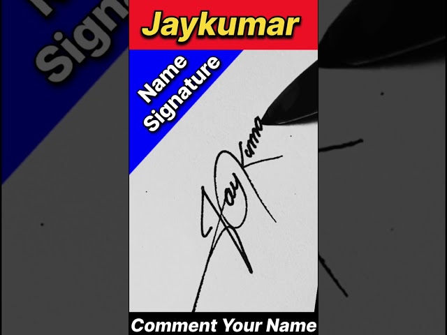 JAYKUMAR NAME SIGNATURE DESIGN || LETTER J SIGNATURE SAMPLE || #ytshorts #shortsfeed #viralvideo