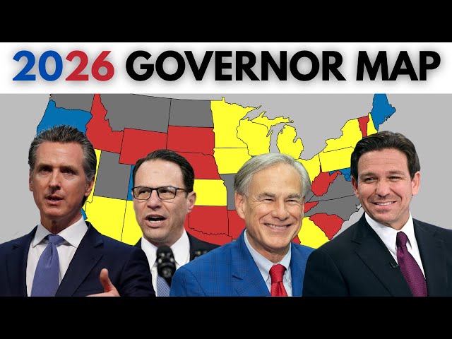 2026 US Governors Election Prediction - Midterm Forecast Map (August 2025)