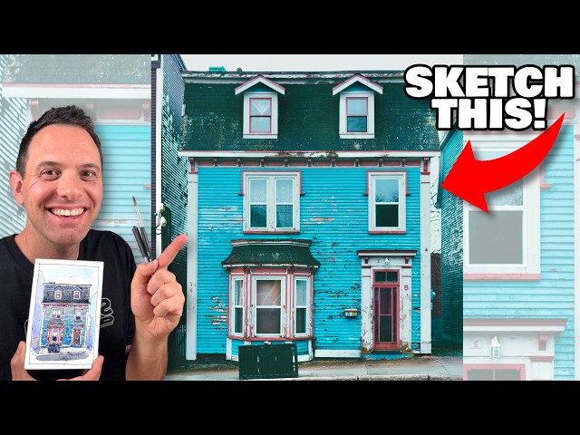 Urban Sketching Made Easy: Loose Front View Building with Texture