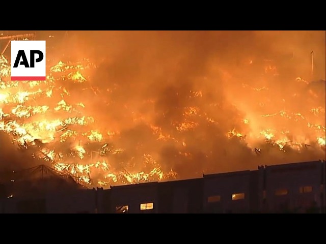 Arson suspect arrested after massive warehouse fire in southern California