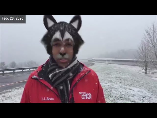 Watch this reporter accidentally go live on Facebook with face filter generator activated