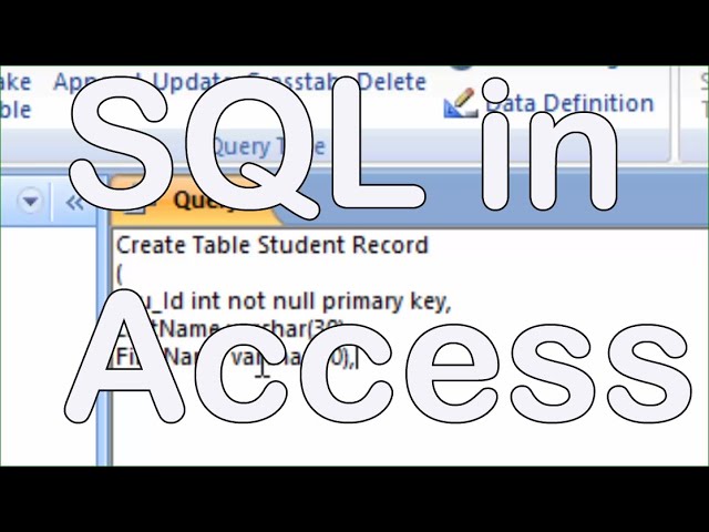 Structured query language in ms access
