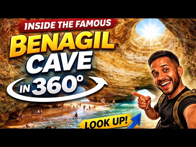 Benagil Cave Portugal 360° | Immersive Beach Cave Experience (4K)