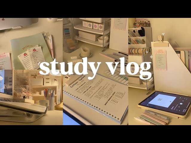 STUDY VLOG | 4:30am, notes, lots of studying, study productive, motivation ˚ ༘༘⋆༘⋆🌷