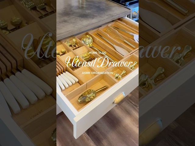 Organize my kitchen utensil drawer with me ✨ #kitchendrawerorganization #asmrrestock #asmrvlog