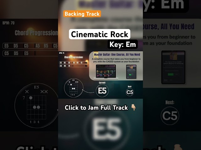 Emotional ROCK Backing Track in E Minor | Cinematic Guitar Jam 70 bpm
