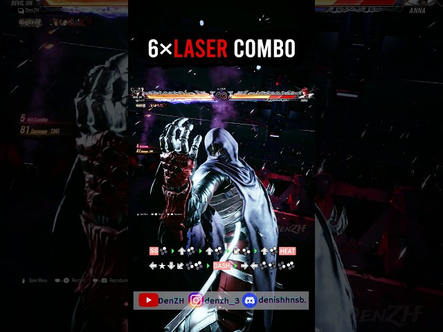 Devil Jin 6×Laser Combo 🔥 #tekken #tekken8 #jinkazama #deviljin #kazuya #shorts #gaming