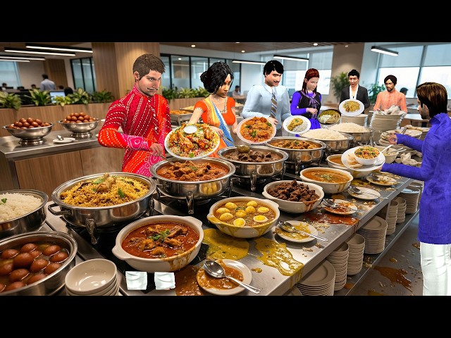 Office Lunch for Workers Unlimited Food Thali Comedy Hindi Kahaniya Moral Stories